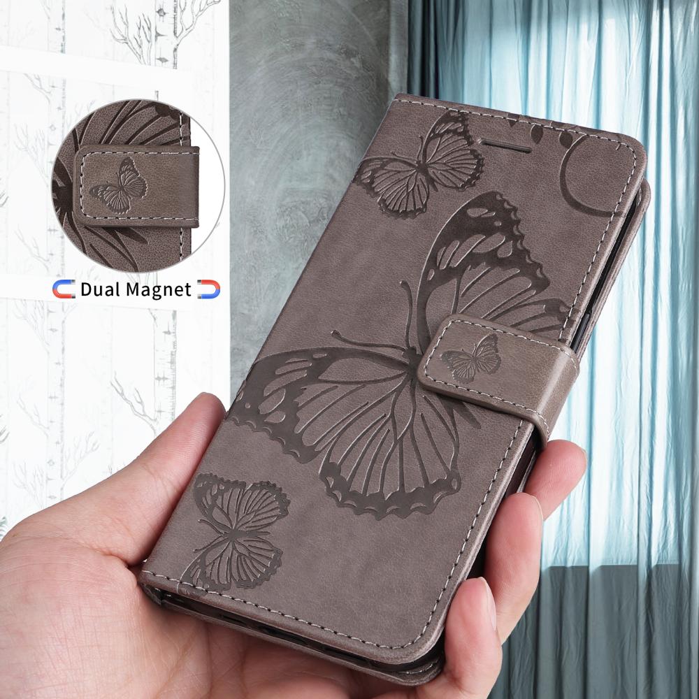  Motorola Moto G86 Power/G86 5G Fodral Fjäril Tryck Grå - Teknikhallen.se