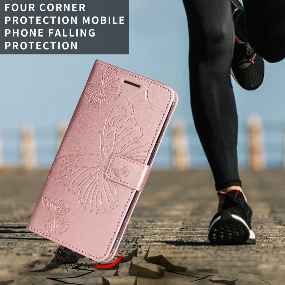  Motorola Moto G86 Power/G86 5G Fodral Fjäril Tryck Roséguld - Teknikhallen.se