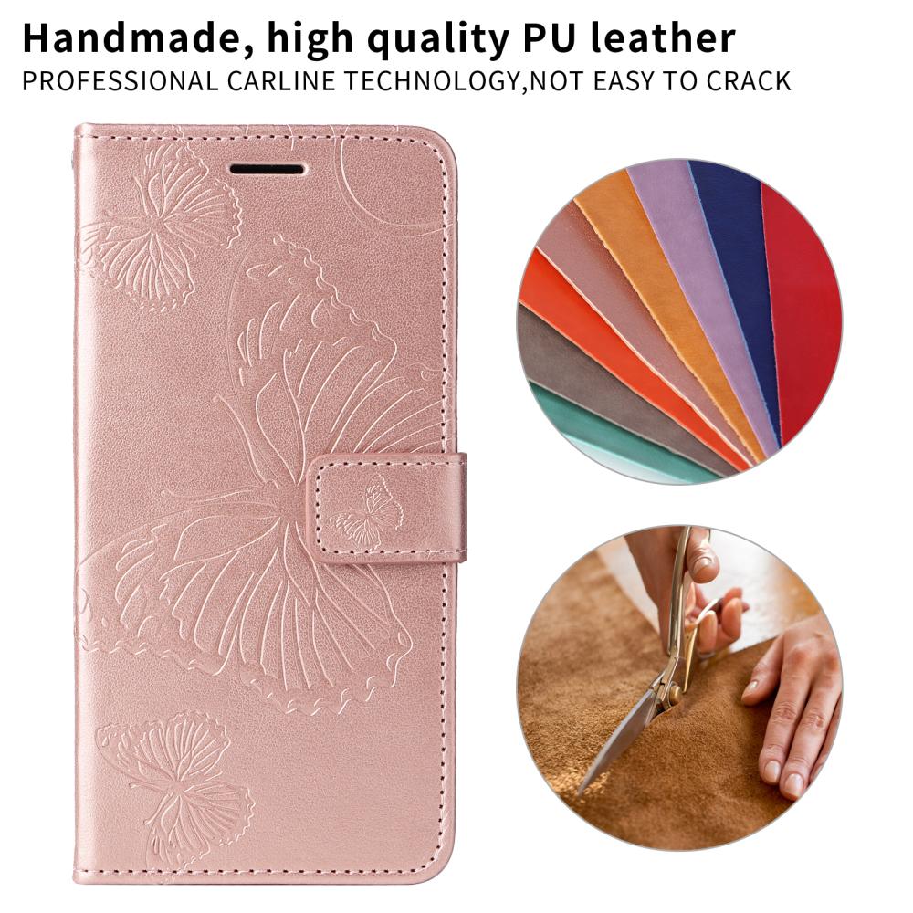  Motorola Moto G86 Power/G86 5G Fodral Fjäril Tryck Roséguld - Teknikhallen.se