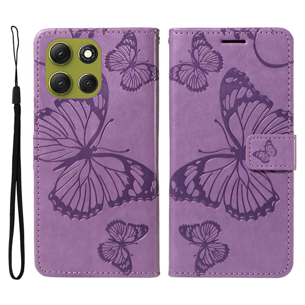  Motorola Moto G86 Power/G86 5G Fodral Fjäril Tryck Lila - Teknikhallen.se