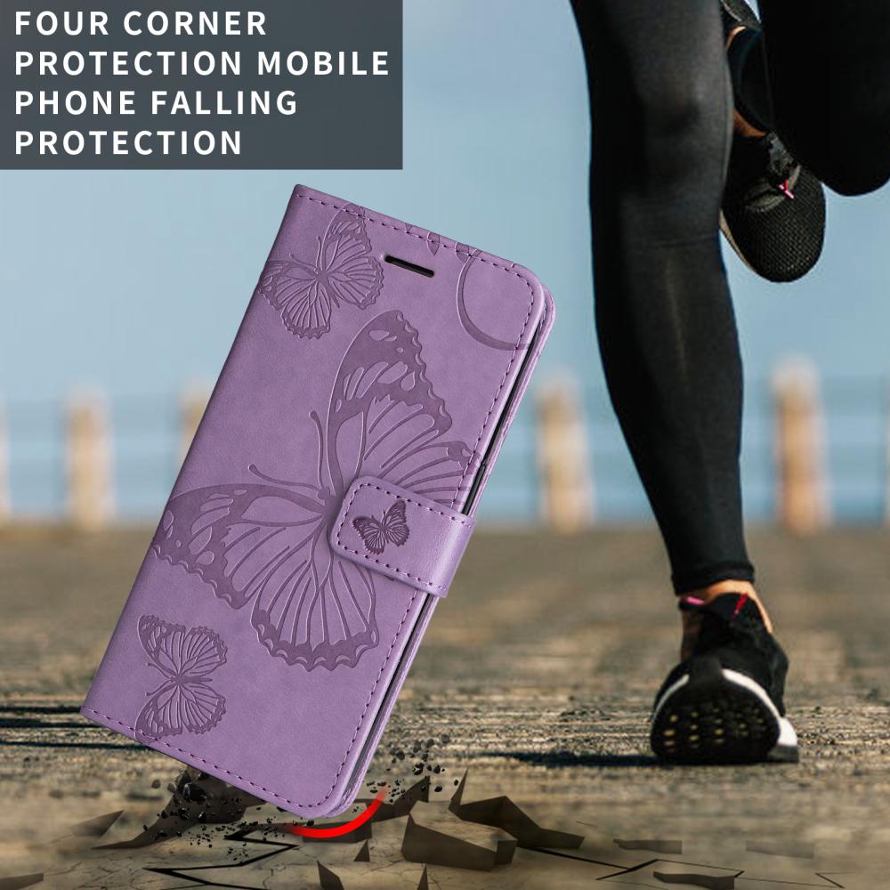  Motorola Moto G86 Power/G86 5G Fodral Fjäril Tryck Lila - Teknikhallen.se