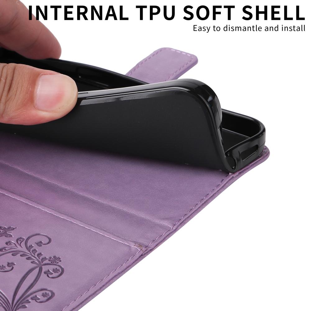  Motorola Moto G86 Power/G86 5G Fodral Fjäril Tryck Lila - Teknikhallen.se