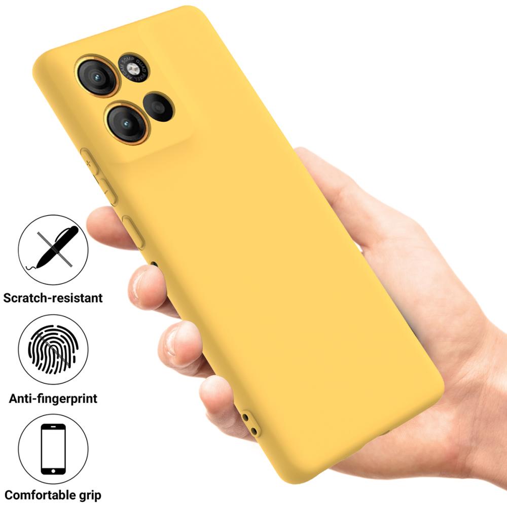  Motorola Moto G56 5G Skal Liquid Silikon Gul - Teknikhallen.se