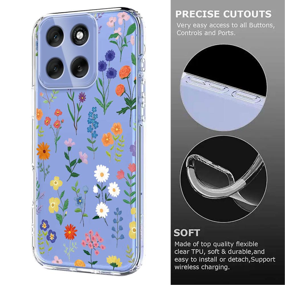  Motorola Moto G86 5G Skal Med Tryck Blommor - Teknikhallen.se
