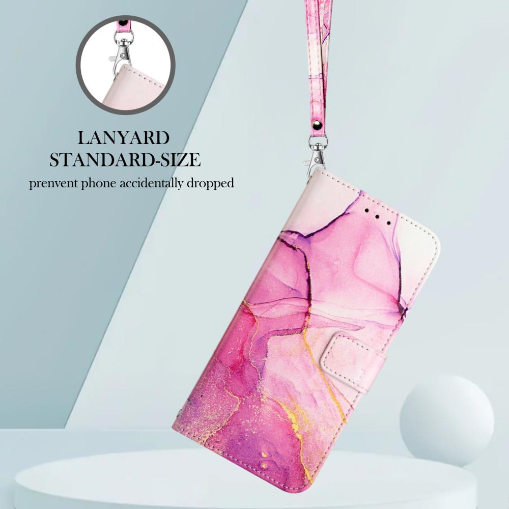  Xiaomi Redmi 15C Fodral Läder Marmor Rosa - Teknikhallen.se