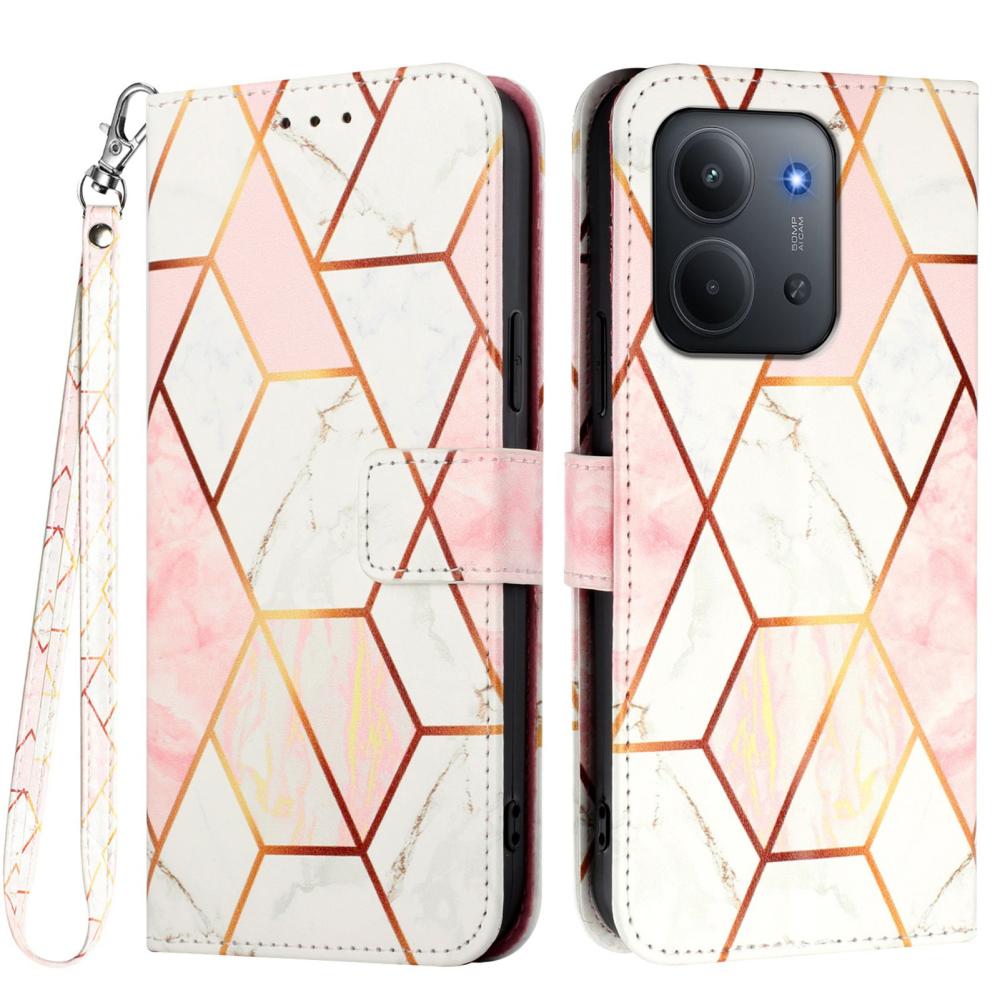  Xiaomi Redmi 15C Fodral Med Tryck Rosa Marmor - Teknikhallen.se