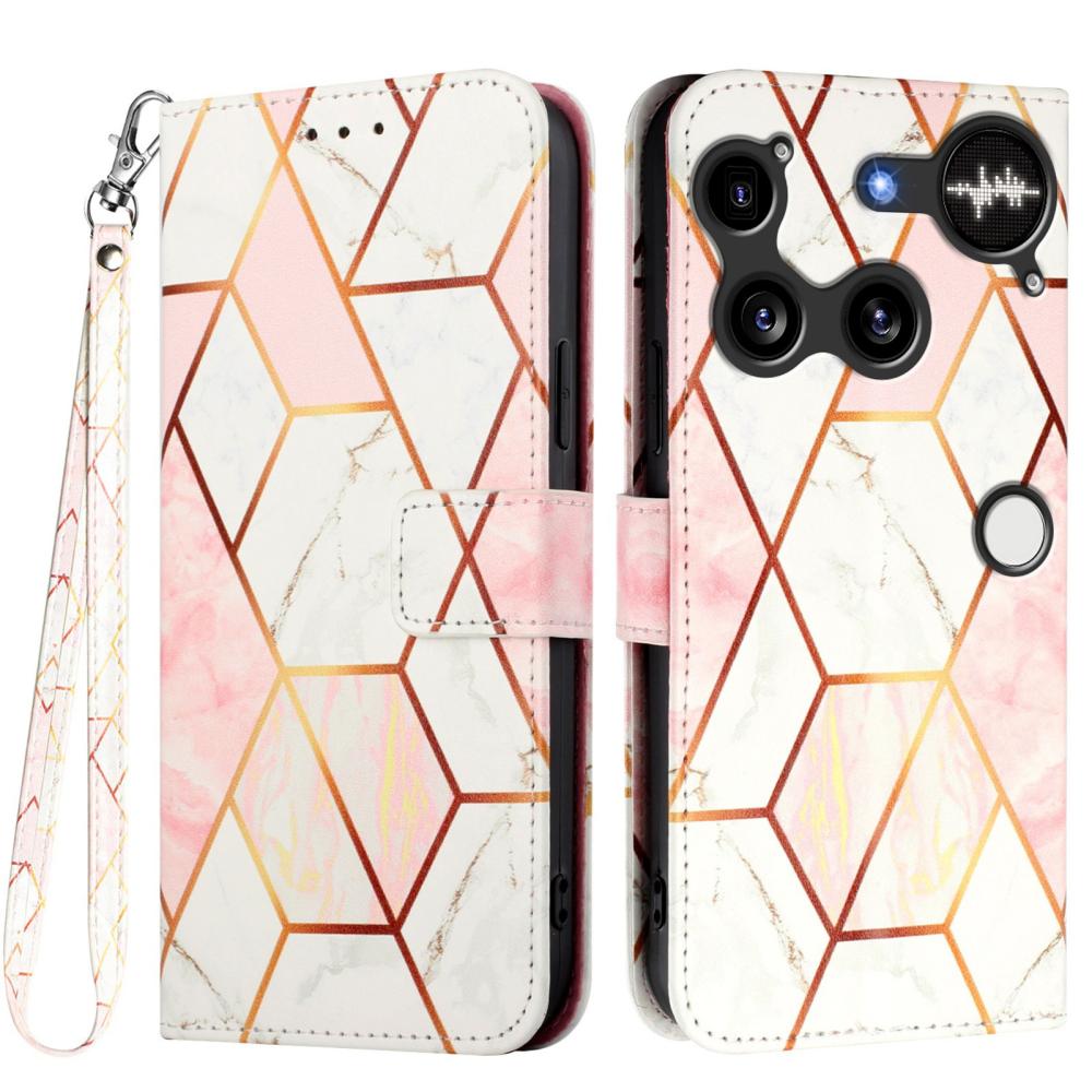  Nothing Phone 3 Fodral Med Tryck Rosa Marmor - Teknikhallen.se