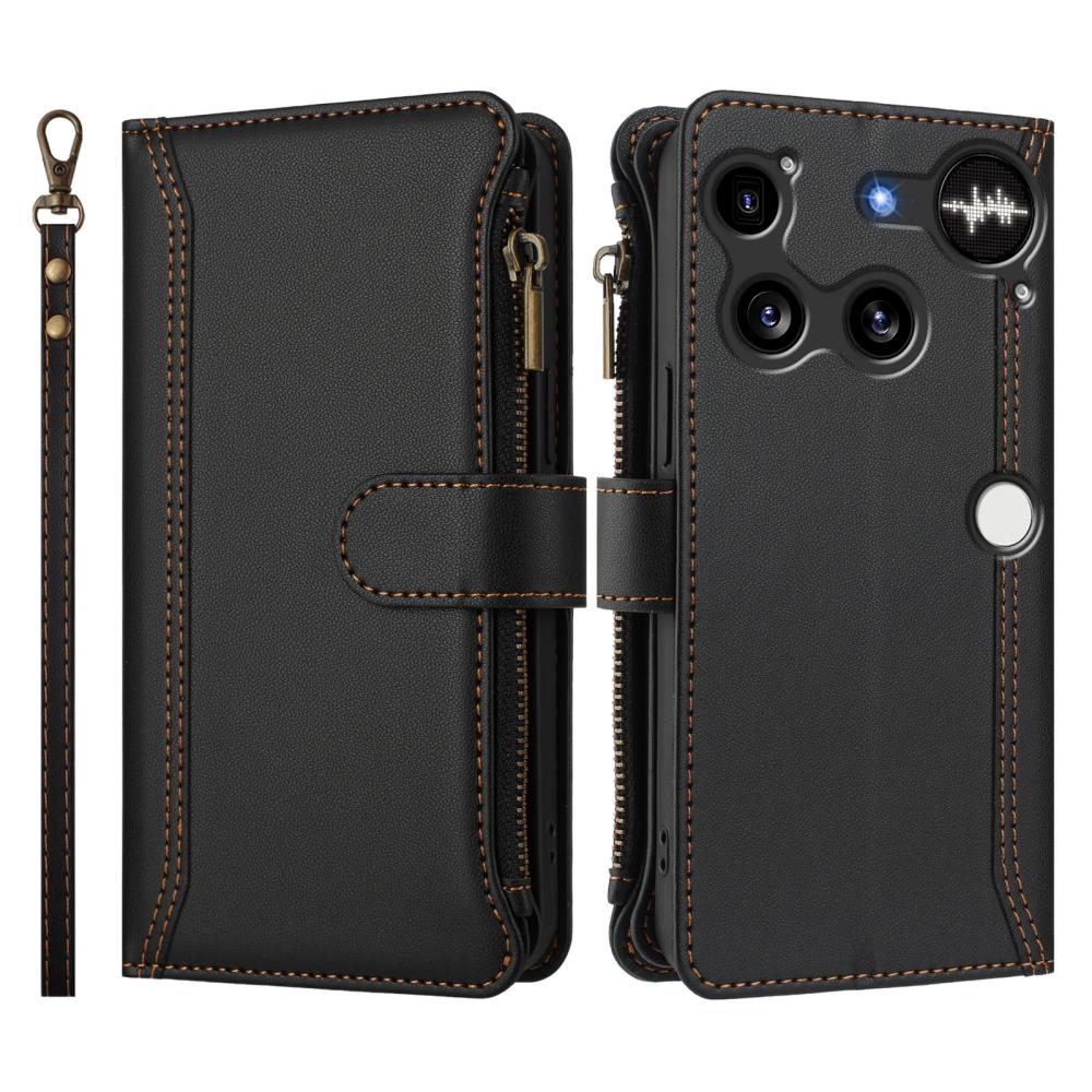  Nothing Phone 3 Fodral Läder Multifunktionellt Svart - Teknikhallen.se