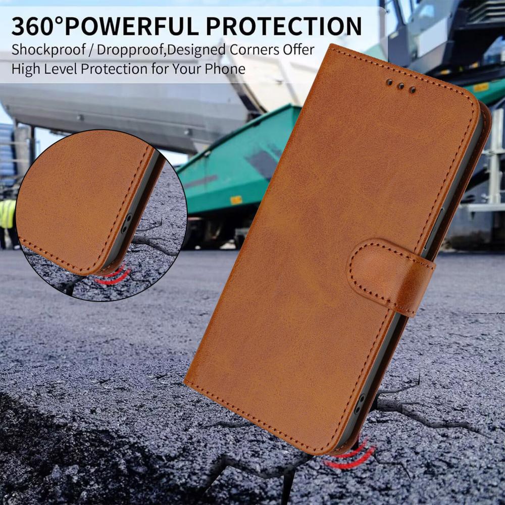  Nothing Phone 3 Fodral RFID Läder Brun - Teknikhallen.se