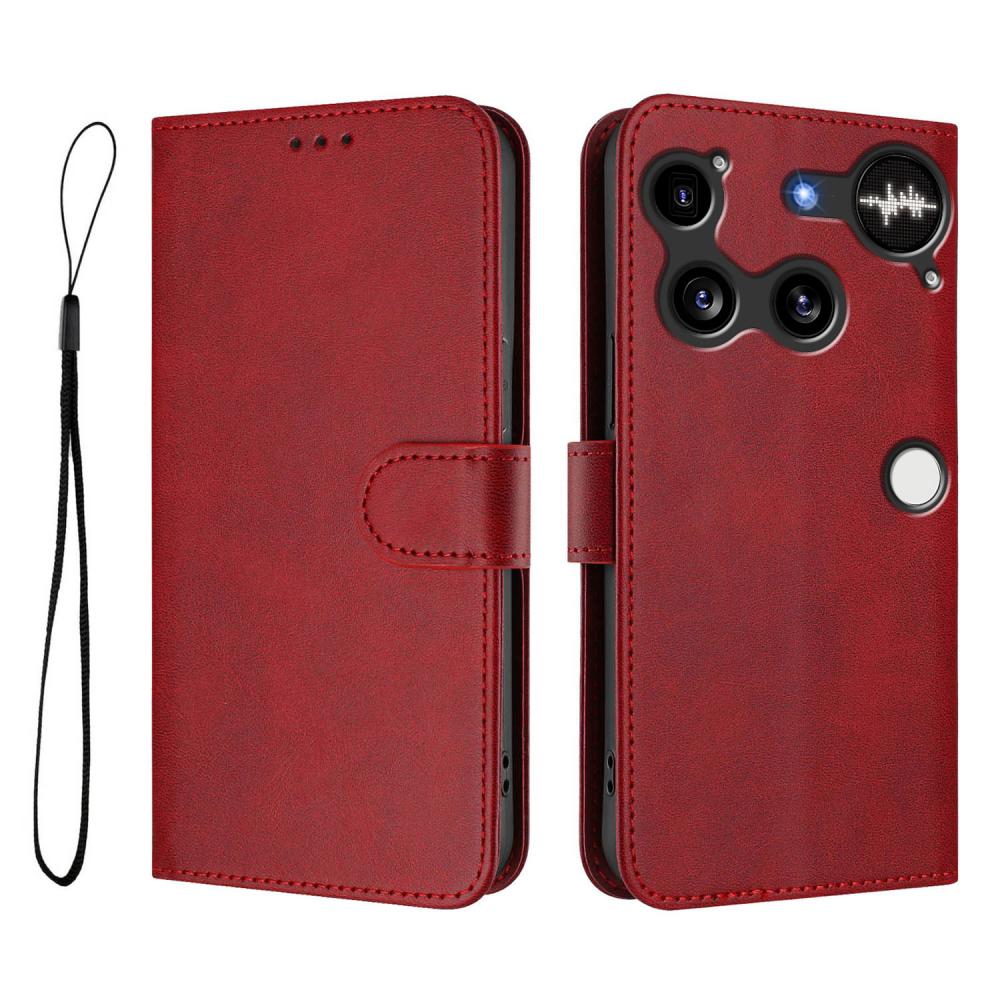  Nothing Phone 3 Fodral RFID Läder Röd - Teknikhallen.se