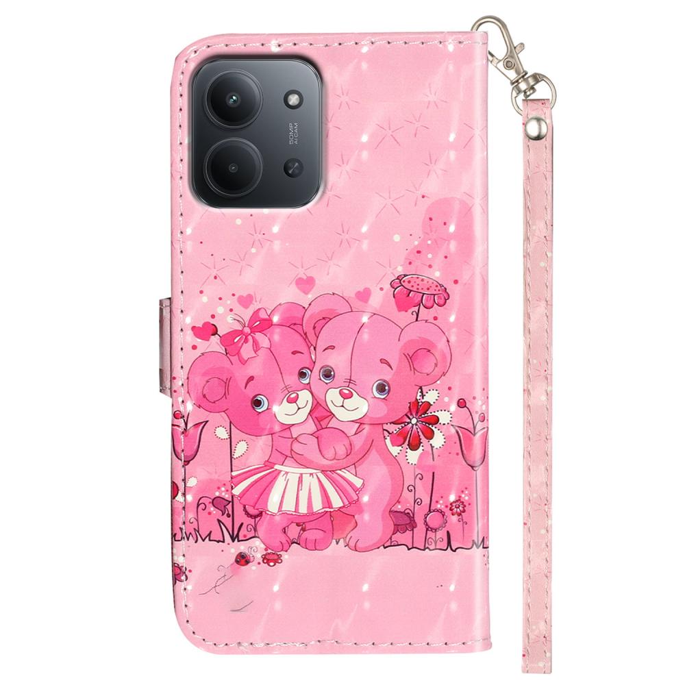  Xiaomi Redmi 15C Fodral Med Tryck Rosa Björnar - Teknikhallen.se