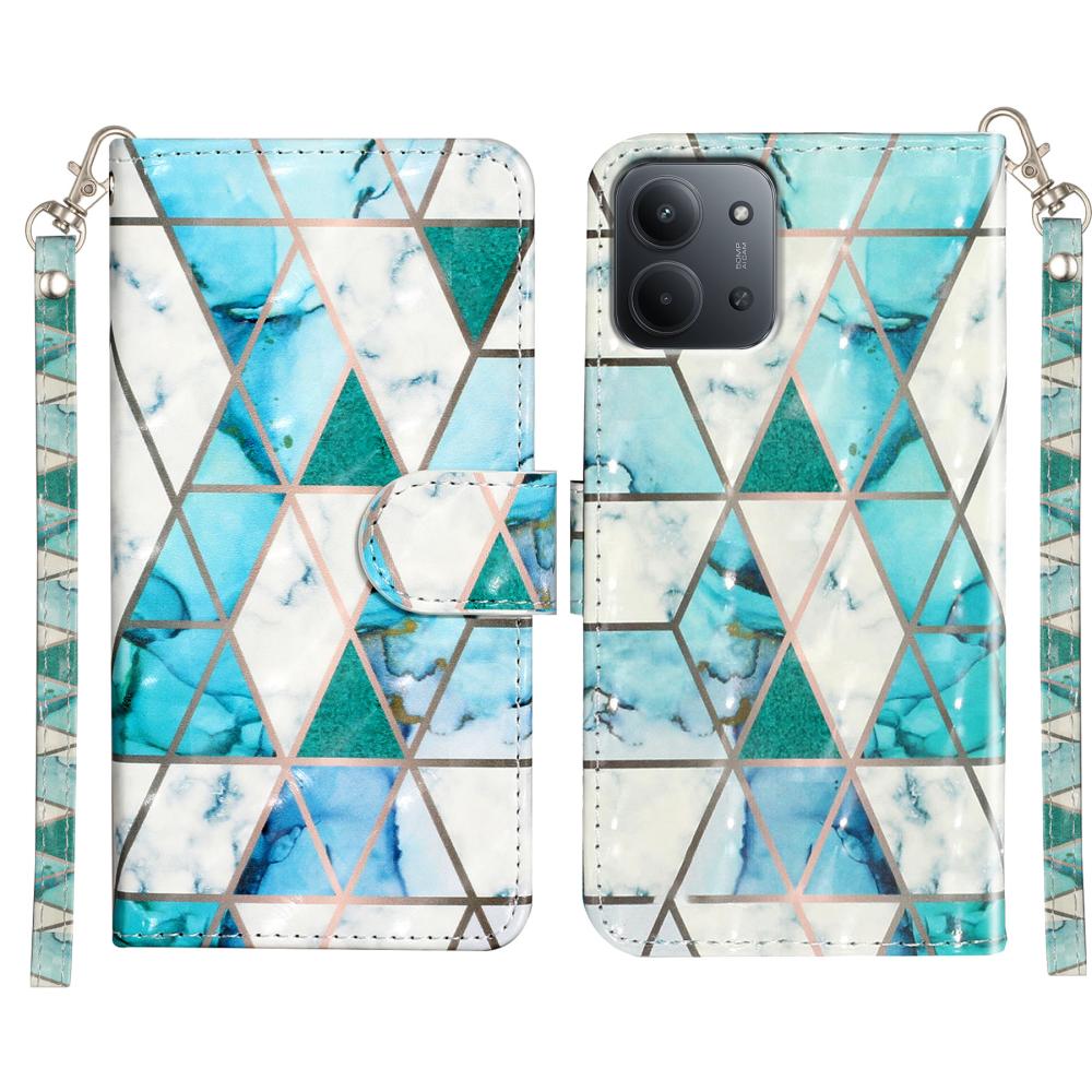  Xiaomi Redmi 15C Fodral Med Tryck Grön Marmor - Teknikhallen.se