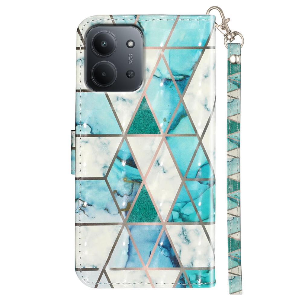  Xiaomi Redmi 15C Fodral Med Tryck Grön Marmor - Teknikhallen.se