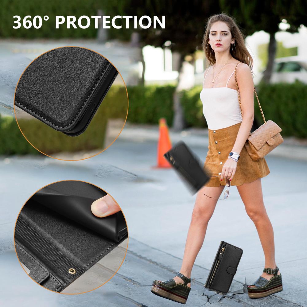  Xiaomi Redmi 15C Plånboksfodral Läder Svart - Teknikhallen.se