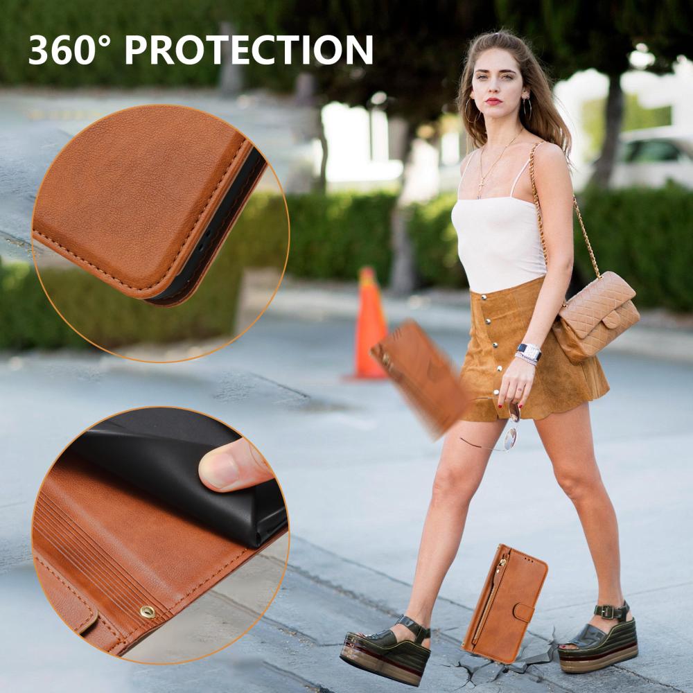  Xiaomi Redmi 15C Plånboksfodral Läder Brun - Teknikhallen.se