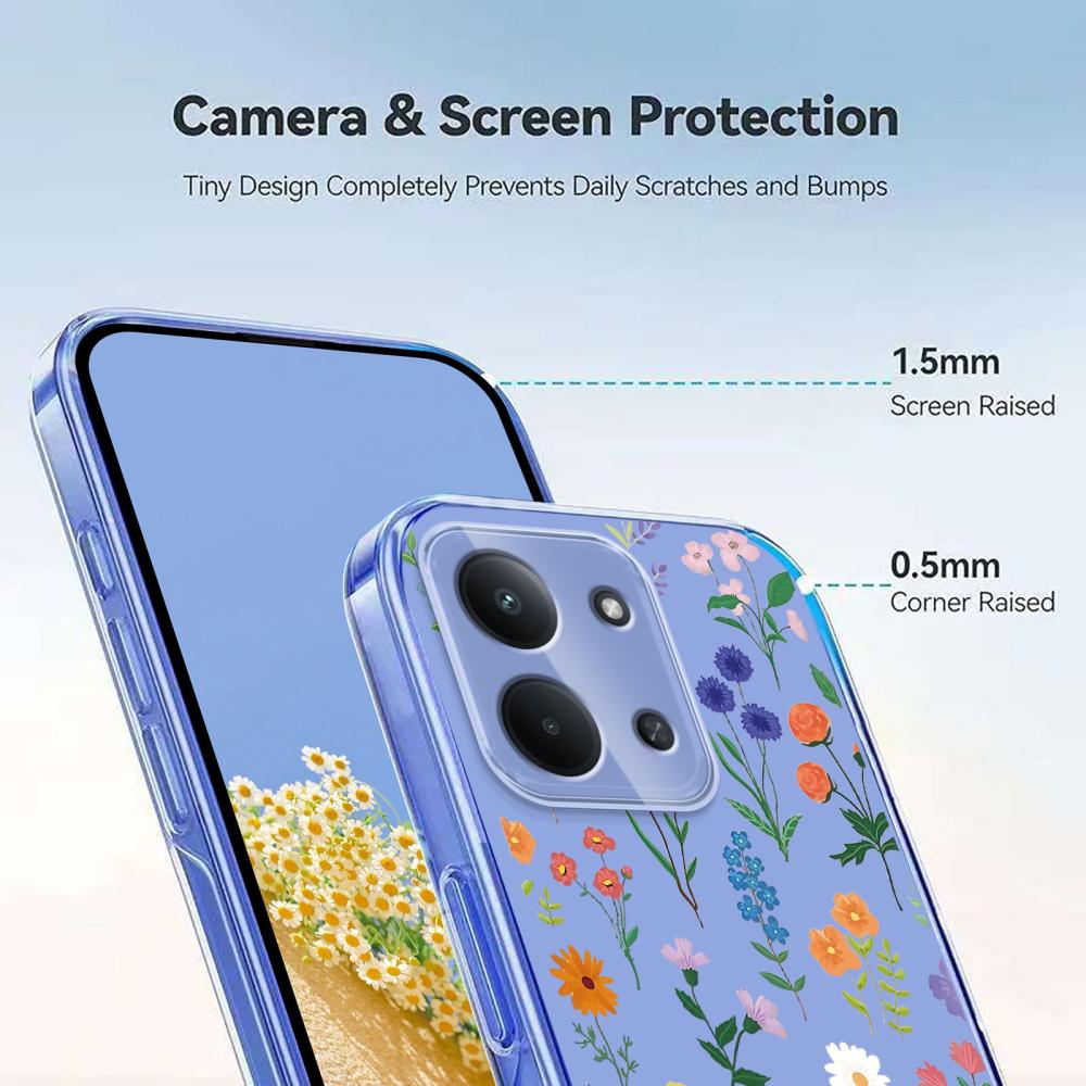  Xiaomi Redmi 15C Skal Med Tryck Blommor - Teknikhallen.se