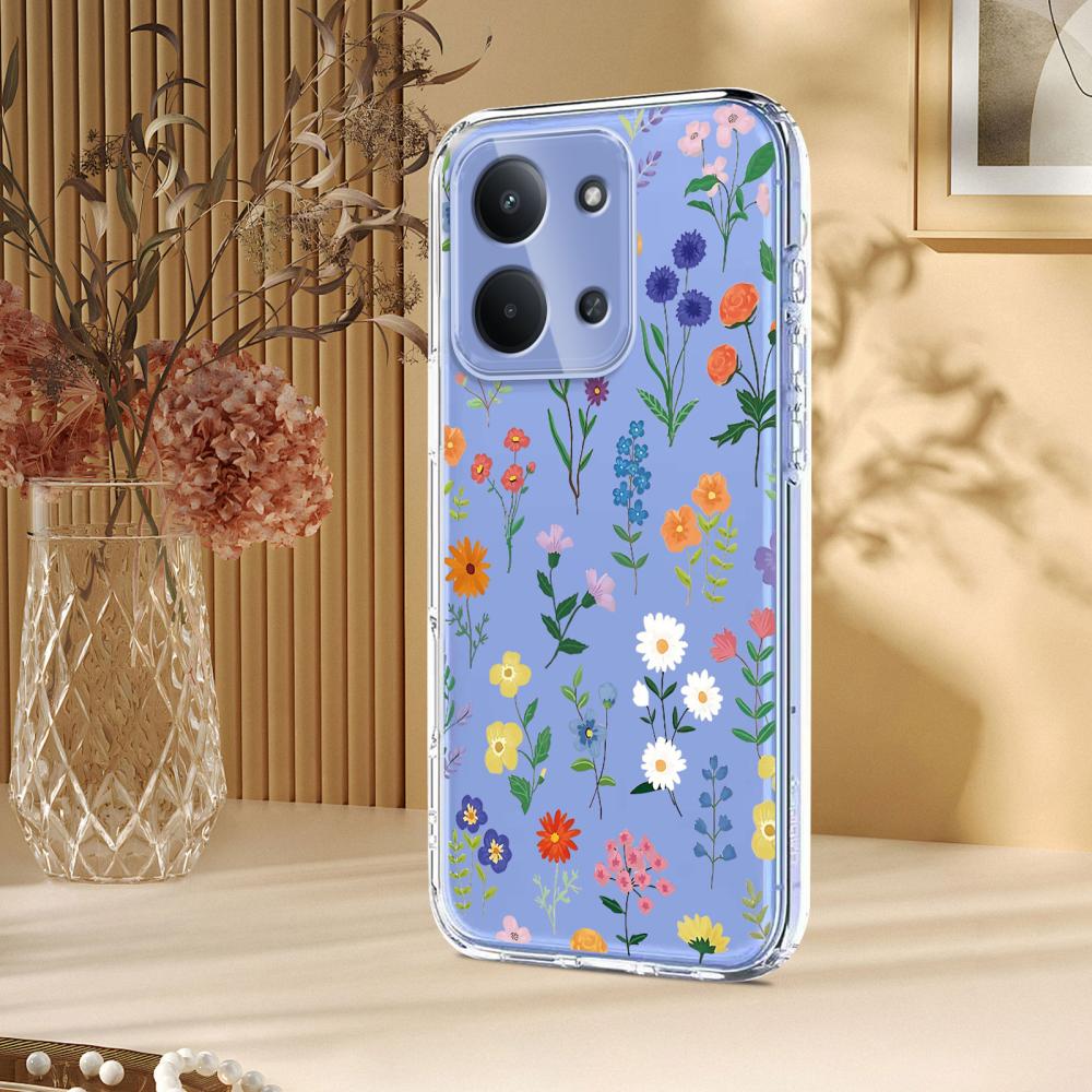  Xiaomi Redmi 15C Skal Med Tryck Blommor - Teknikhallen.se