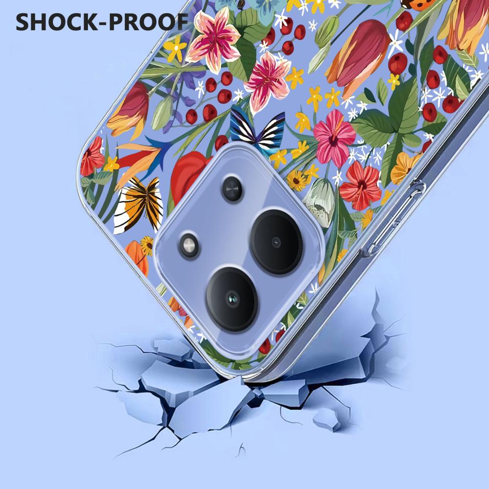  Xiaomi Redmi 15C Skal Med Tryck Blommor - Teknikhallen.se