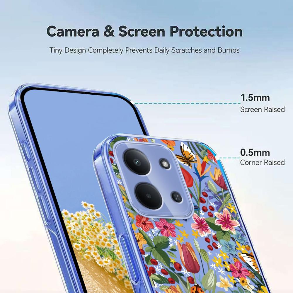  Xiaomi Redmi 15C Skal Med Tryck Blommor - Teknikhallen.se