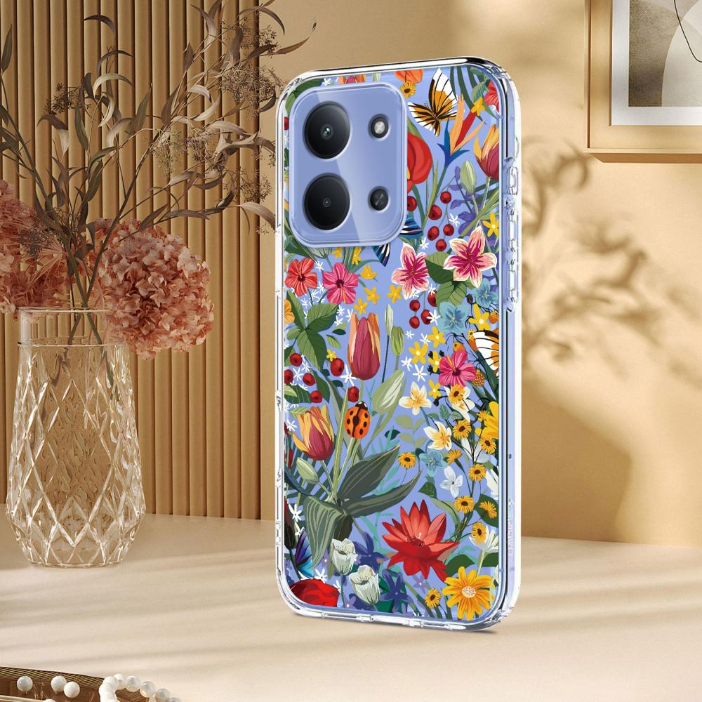  Xiaomi Redmi 15C Skal Med Tryck Blommor - Teknikhallen.se