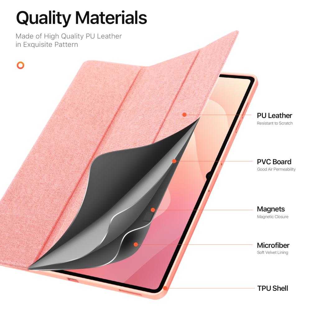 DUX DUCIS DUX DUCIS Galaxy Tab S11 Ultra Fodral DOMO Tri-Fold Rosa - Teknikhallen.se