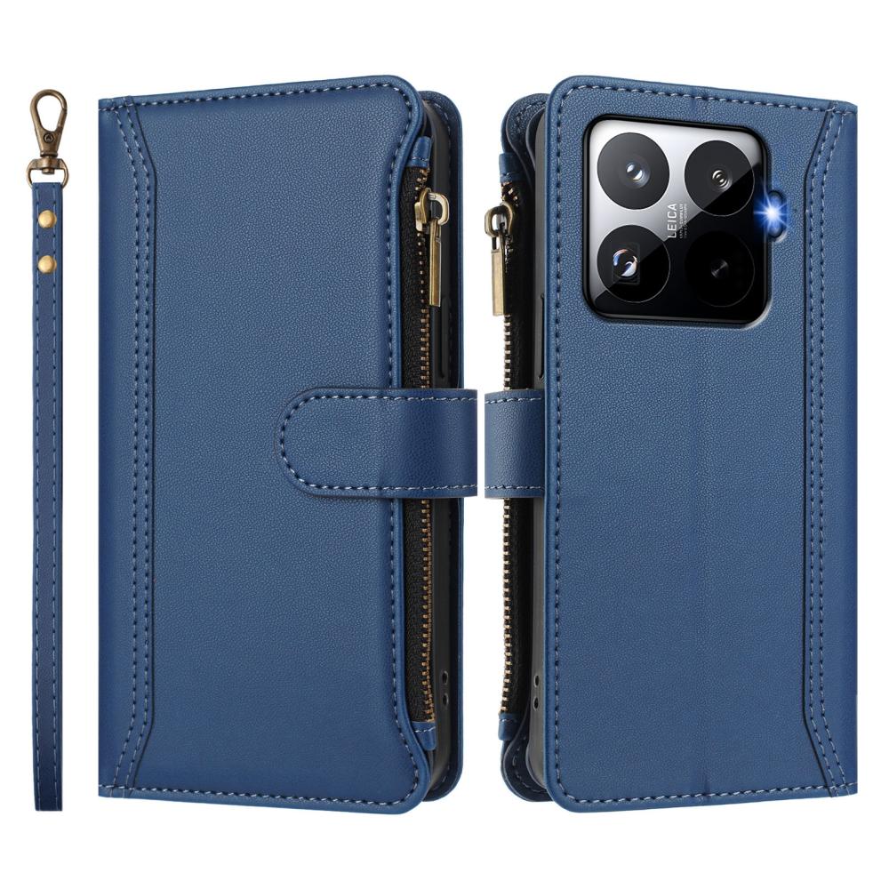  Xiaomi 15T Pro Fodral Multifunktionell Läder Blå - Teknikhallen.se