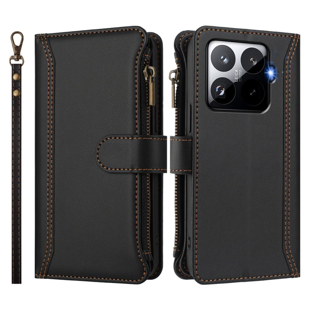  Xiaomi 15T Pro Fodral Multifunktionell Läder Svart - Teknikhallen.se