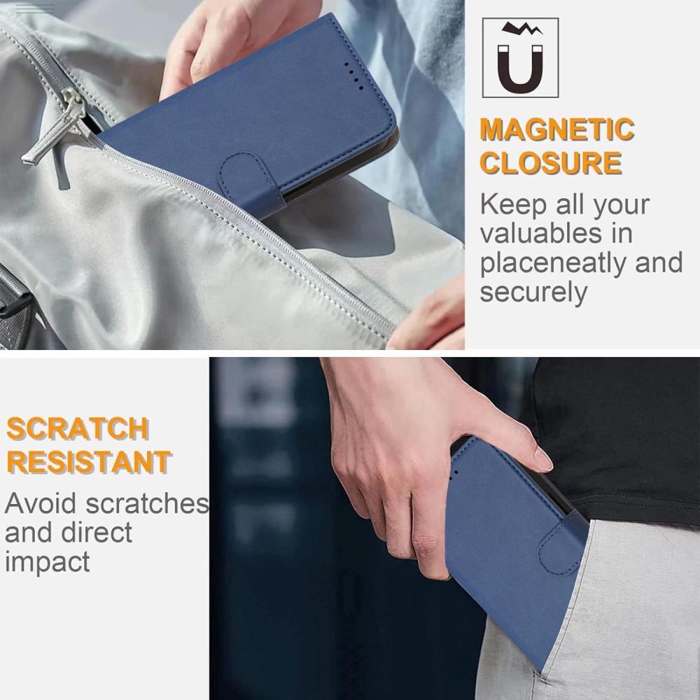  Samsung Galaxy S26 Ultra Fodral Solid Läder Blå - Teknikhallen.se