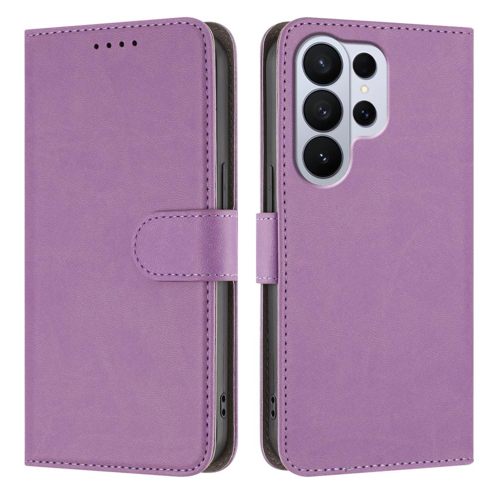  Samsung Galaxy S26 Ultra Fodral Solid Läder Lila - Teknikhallen.se