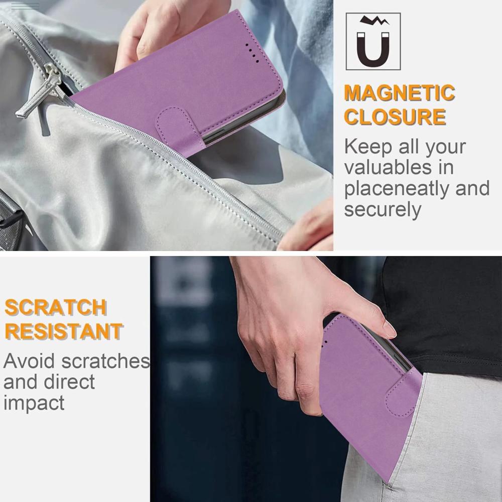  Samsung Galaxy S26 Ultra Fodral Solid Läder Lila - Teknikhallen.se