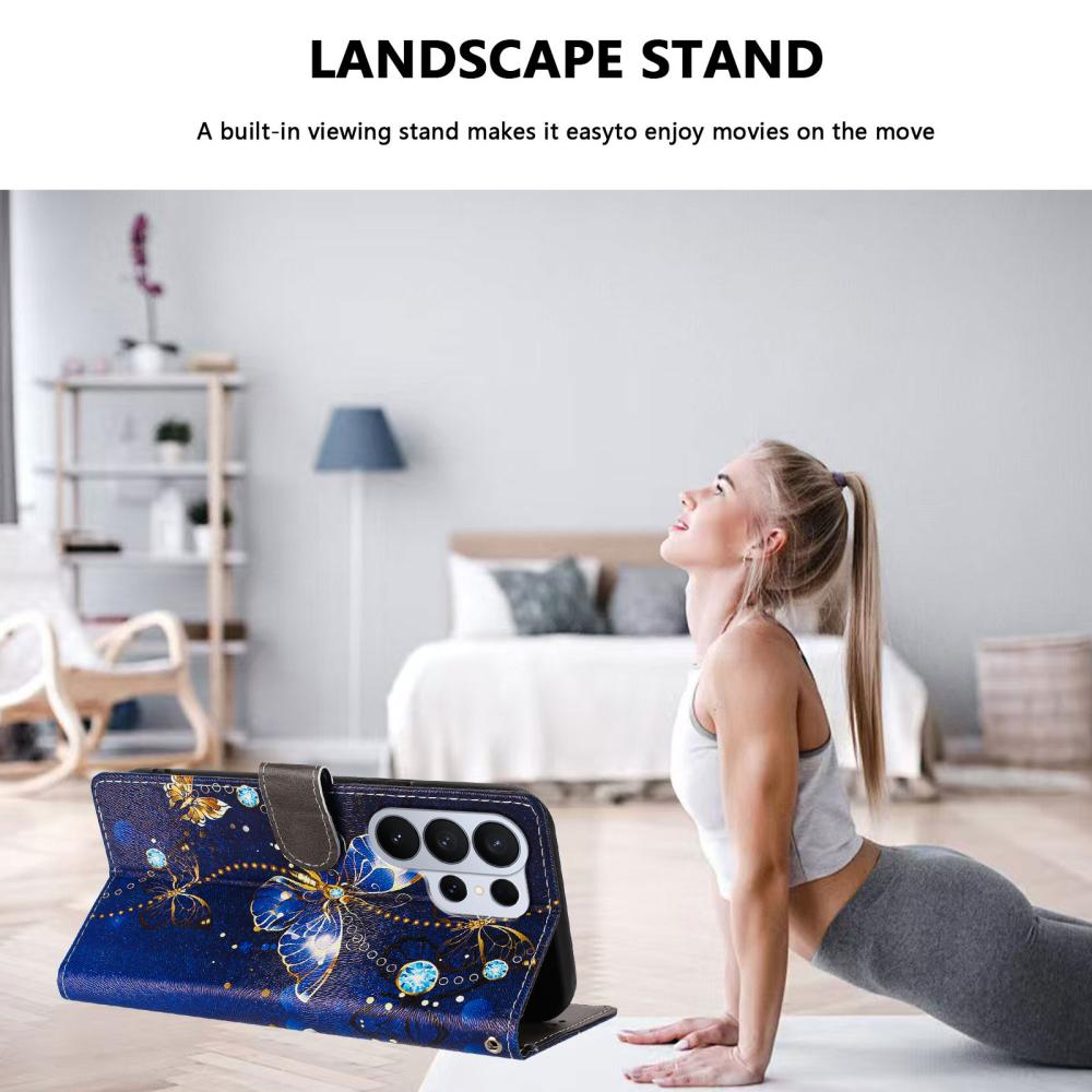  Samsung Galaxy S26 Ultra Fodral Med Tryck Blå Fjäril - Teknikhallen.se