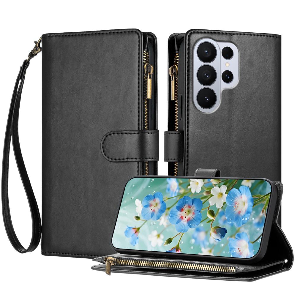  Samsung Galaxy S26 Ultra Fodral Multifunktionellt Läder Svart - Teknikhallen.se