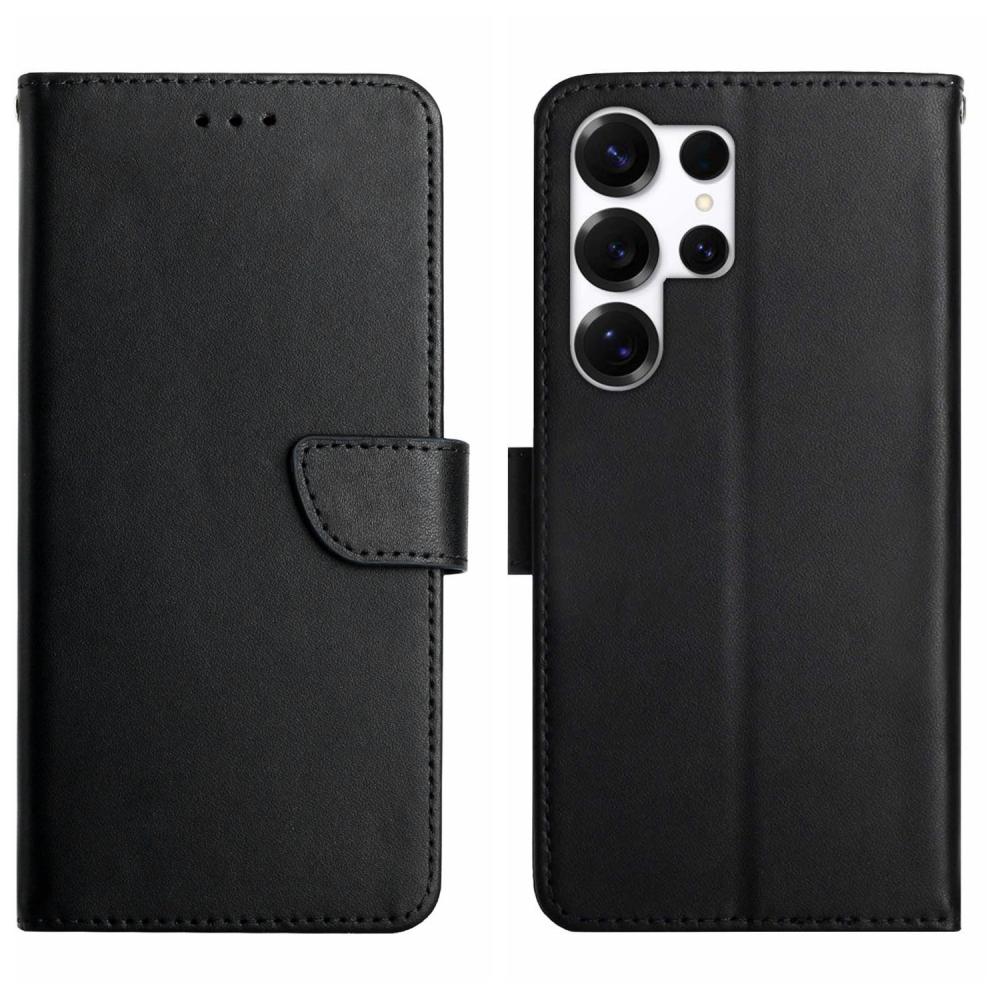  Samsung Galaxy S26 Ultra Fodral Äkta Läder Svart - Teknikhallen.se