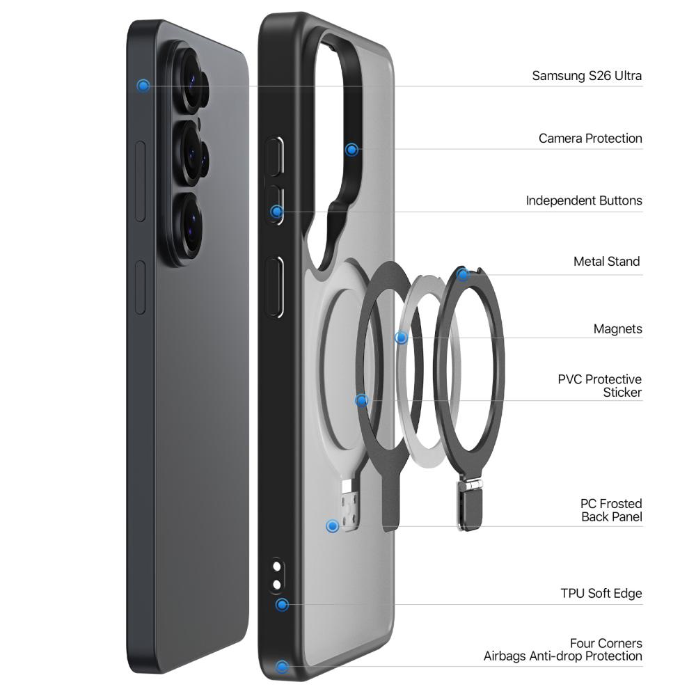 DUX DUCIS DUX DUCIS Galaxy S26 Ultra Skal MagSafe Kickstand Yind Series - Teknikhallen.se