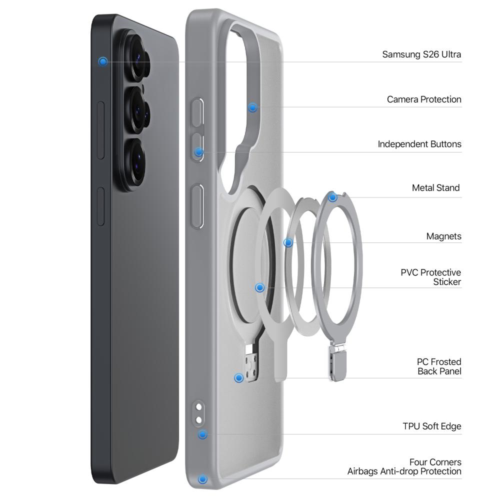 DUX DUCIS DUX DUCIS Galaxy S26 Ultra Skal MagSafe Kickstand Yind Series - Teknikhallen.se