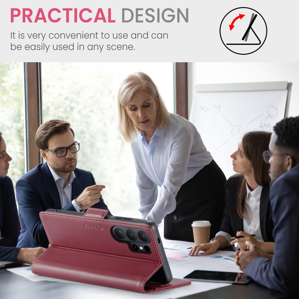 CASEME CASEME Samsung Galaxy S26 Ultra Fodral RFID Läder Röd - Teknikhallen.se