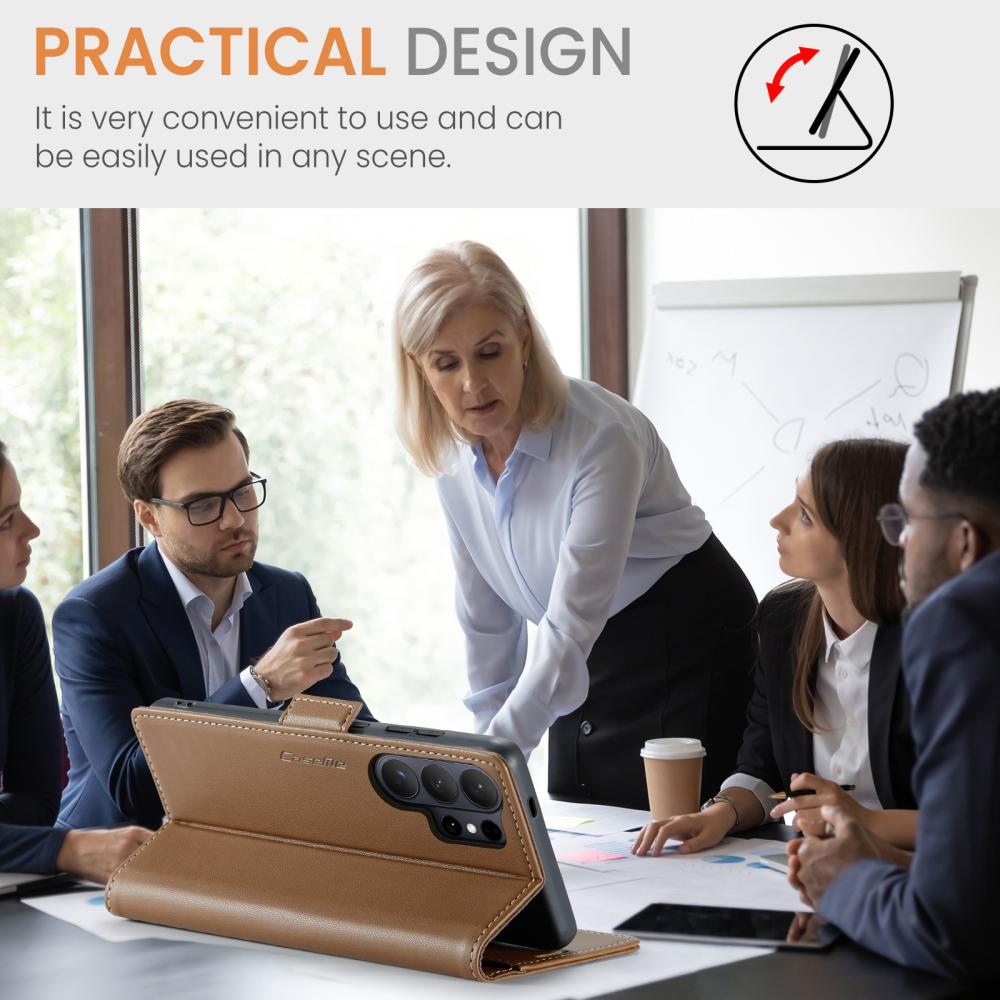 CASEME CASEME Samsung Galaxy S26 Ultra Fodral RFID Läder Brun - Teknikhallen.se