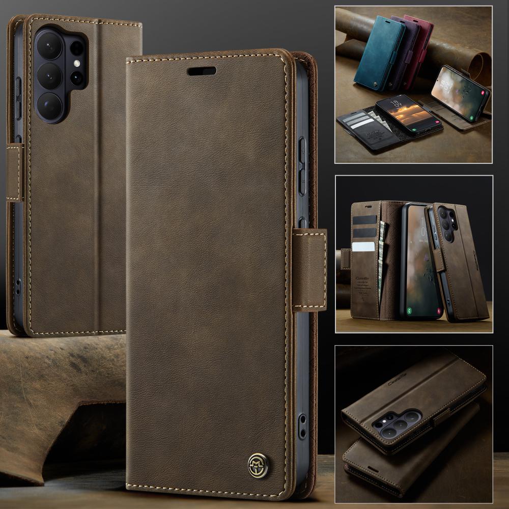 CASEME CASEME Samsung Galaxy S26 Ultra Fodral RFID Läder Brun - Teknikhallen.se