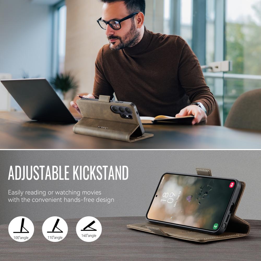 CASEME CASEME Samsung Galaxy S26 Ultra Fodral RFID Läder Brun - Teknikhallen.se