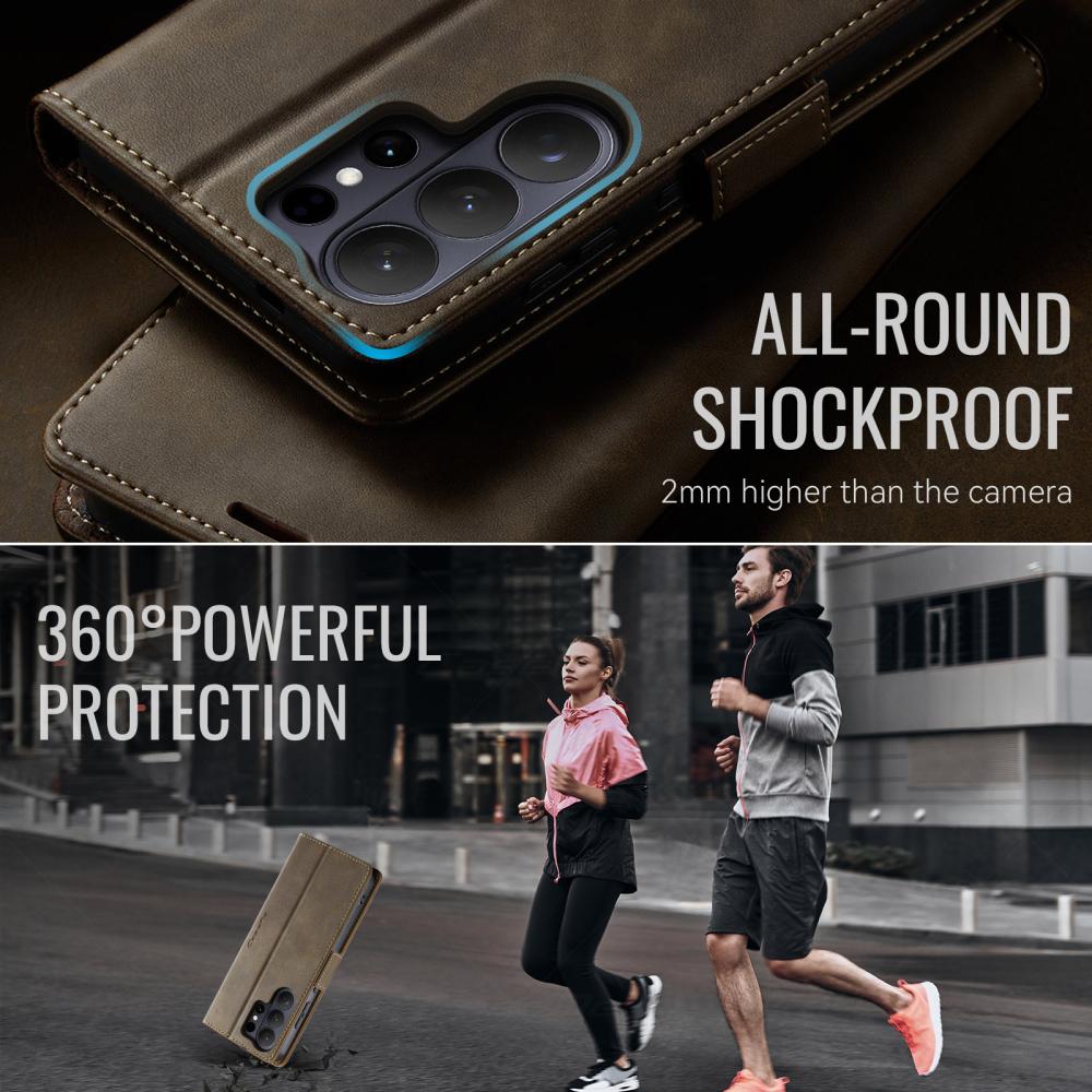 CASEME CASEME Samsung Galaxy S26 Ultra Fodral RFID Läder Brun - Teknikhallen.se