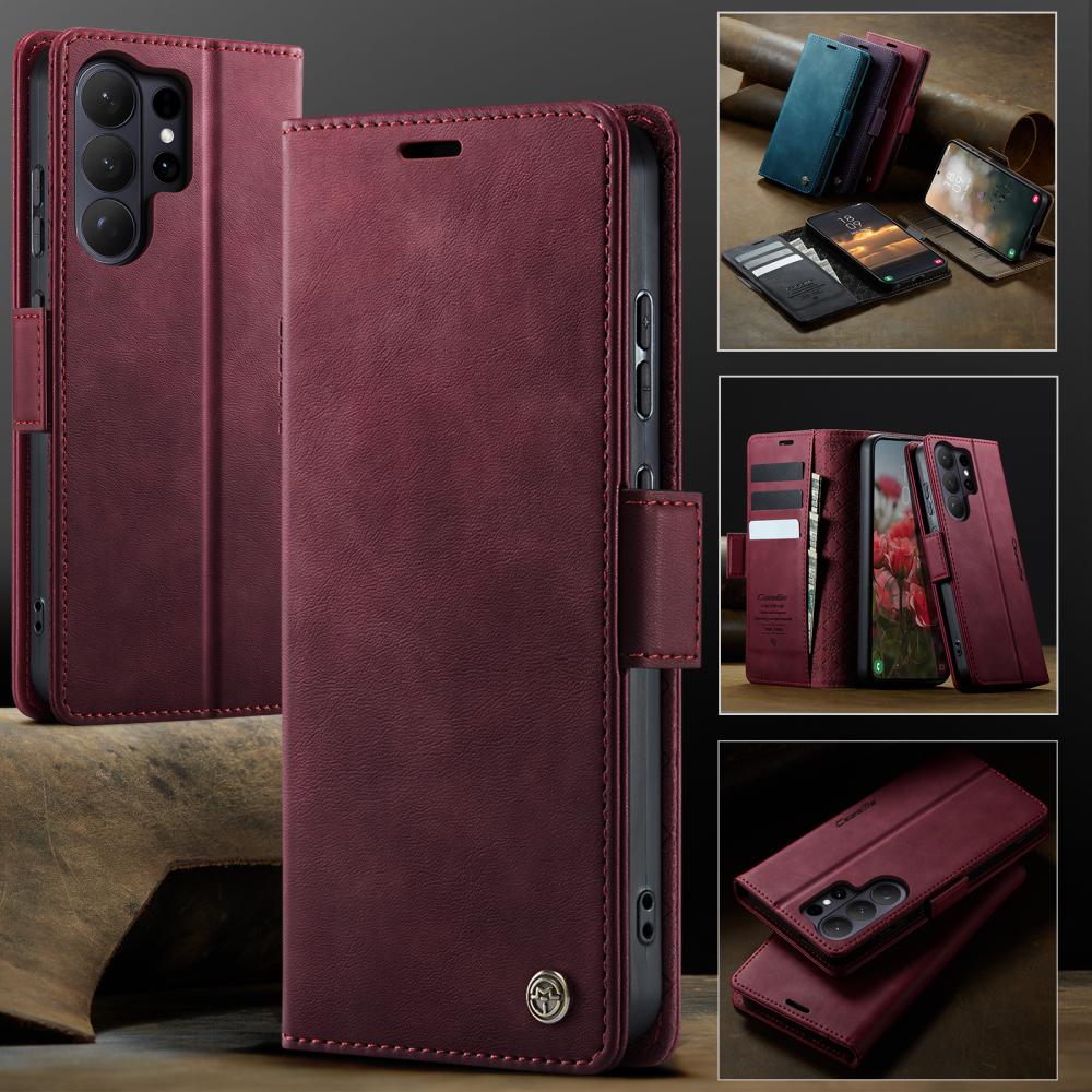 CASEME CASEME Samsung Galaxy S26 Ultra Fodral RFID Läder Röd - Teknikhallen.se