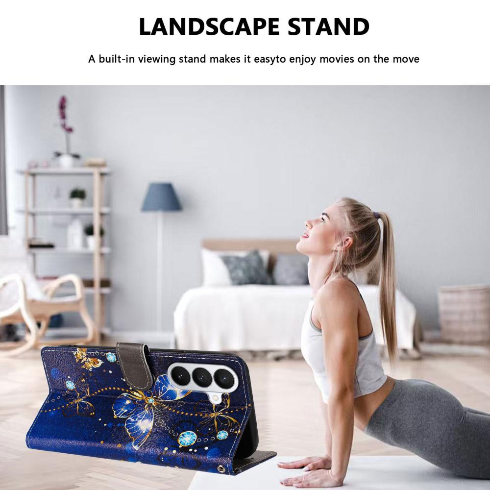  Samsung Galaxy S26 Fodral Med Tryck Blå Fjäril - Teknikhallen.se