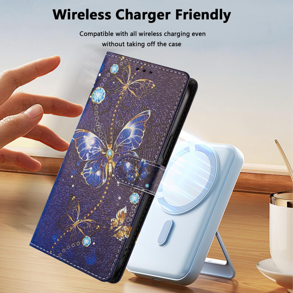  Samsung Galaxy S26 Fodral Med Tryck Blå Fjäril - Teknikhallen.se