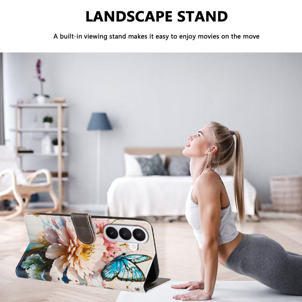  Samsung Galaxy S26 Fodral Med Tryck Blommor/Fjärilar - Teknikhallen.se