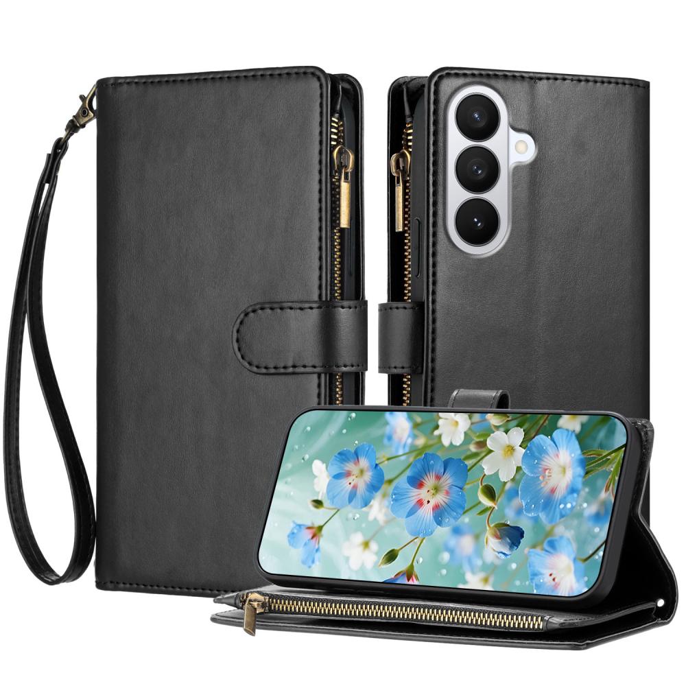  Samsung Galaxy S26 Fodral Multifunktionellt Läder Svart - Teknikhallen.se