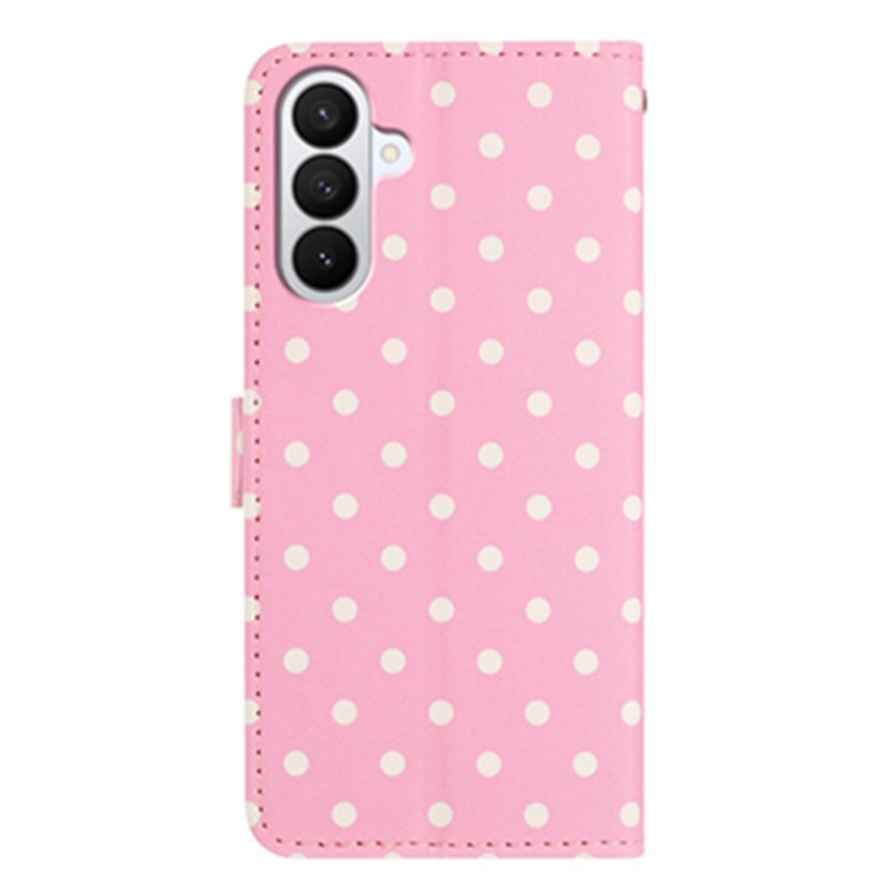  Samsung Galaxy S26 Plus Fodral Polka Dot Läder Rosa/Vit - Teknikhallen.se