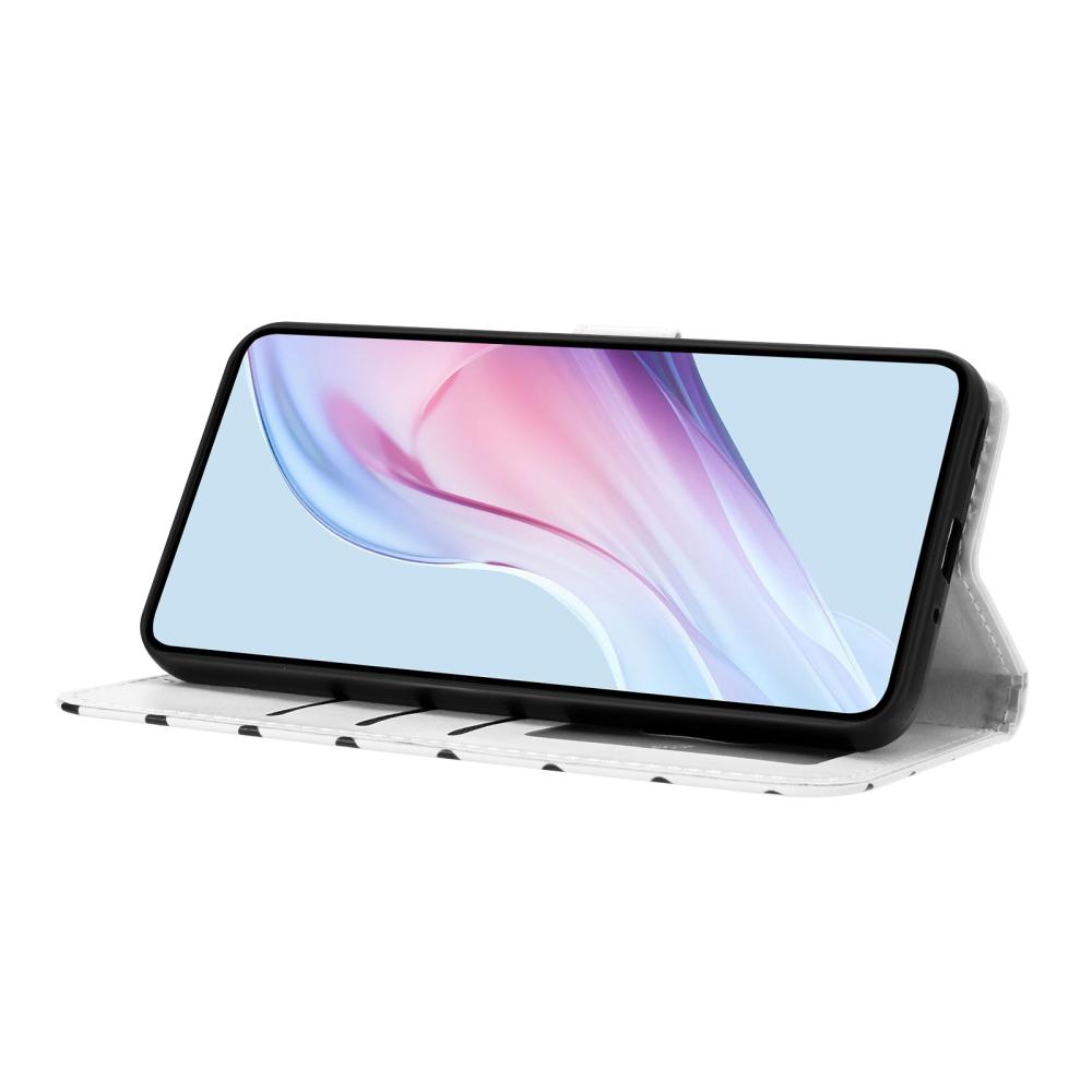  Samsung Galaxy S26 Plus Fodral Polka Dot Läder Vit/Svart - Teknikhallen.se