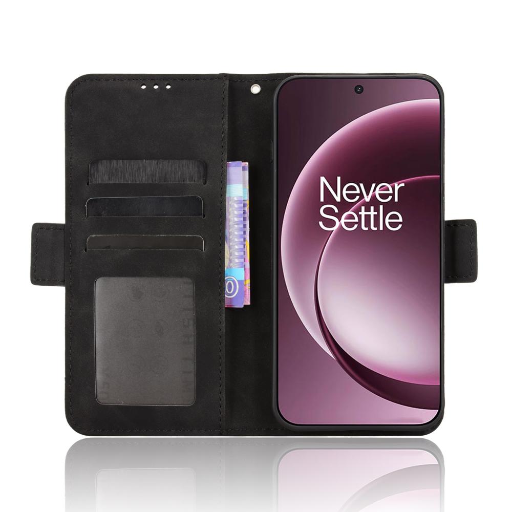  OnePlus 15 Fodral Med Avtagbart Kortfodral Läder Svart - Teknikhallen.se