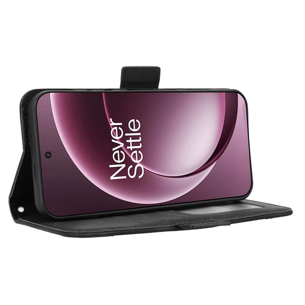  OnePlus 15 Fodral Med Avtagbart Kortfodral Läder Svart - Teknikhallen.se