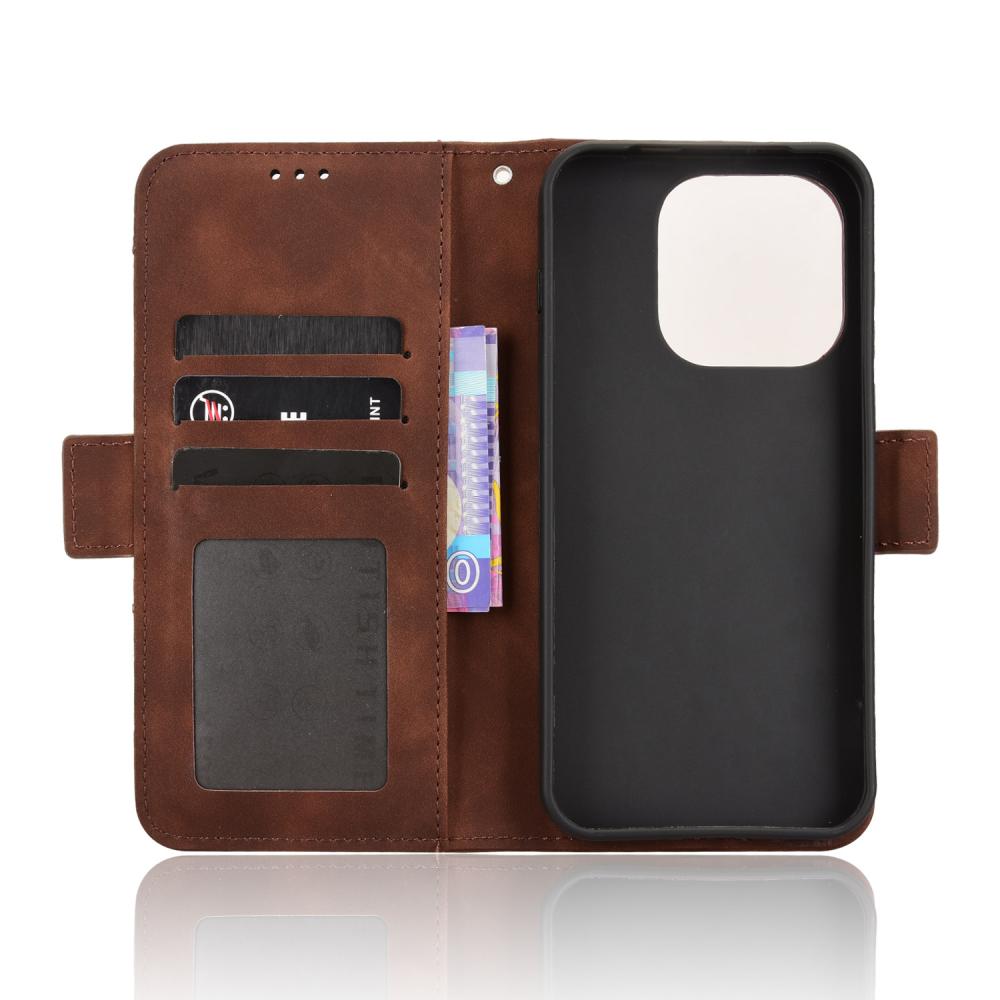  OnePlus 15 Fodral Med Avtagbart Kortfodral Läder Brun - Teknikhallen.se